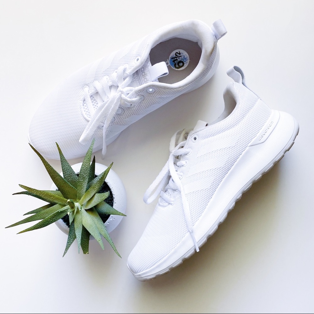 Adidas Lite Racer CLN Sneakers White Cloudfoam Cushioned Mesh Size 6.5